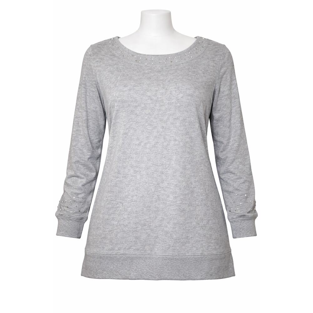 Belle by Kim Gravel Jingle Belles Pearl Trim Boatneck Top‎ [S]